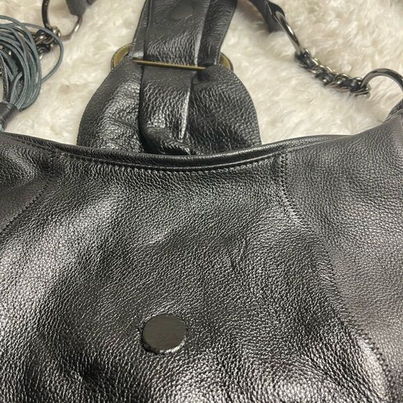 CHI By Carlos Falchi Black Leather Snake Skin  metallic strap Hobo shoul… - Picture 15 of 15